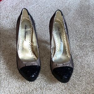 Lace and black sparkle heel